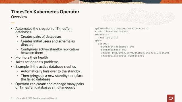 TimesTen Kubernetes Operator Presentation Part 1