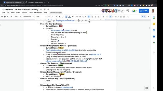 Kubernetes Release Team Meeting (v1.25) for 20200818