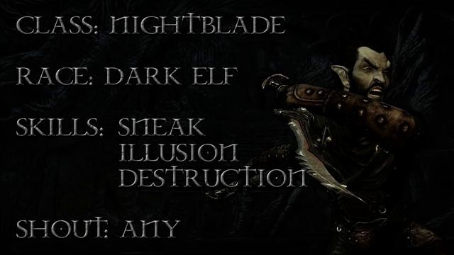 The Elder Scrolls V: Skyrim - Character Creation - Nightblade (Assassin/Mage) Class Build - Part 1