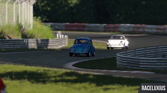 Porsche 911 Carrera RS (901) 1973 vs Volkswagen Type 1 1200 at Nurburgring Nordschleife Track Day