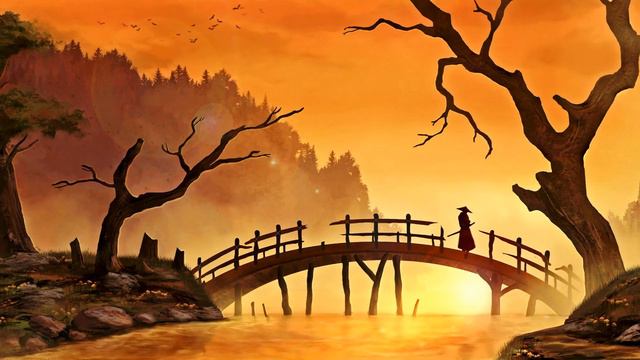 Одинокий Воин на Мосту | Самурай | Lonely Samurai Standing On The Bridge - Живые обои