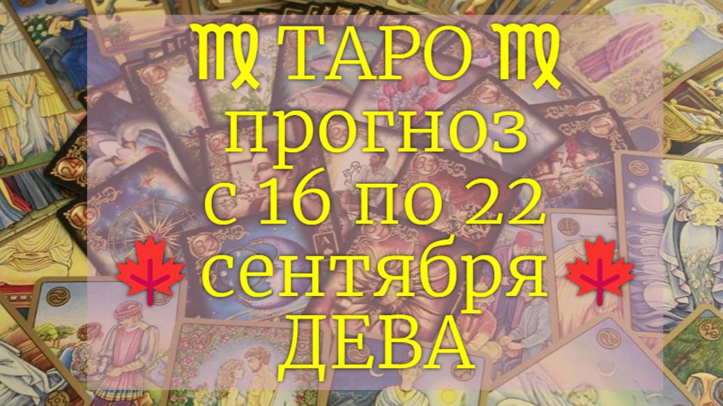 ТАРО-прогноз с 16 по 22 сентября 2024 ♍︎ ДЕВА