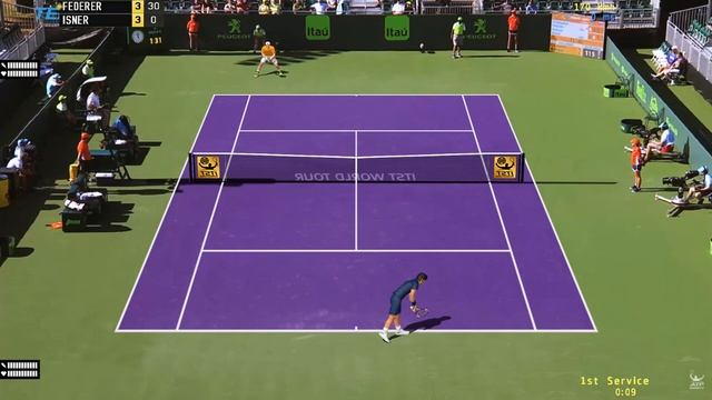 Tennis Elbow 2019: FEDERER VS ISNER  ITST 1.19 Gameplay