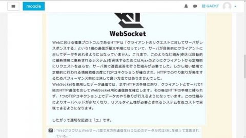 ネットワークスペシャリスト 平成28年度午前Ⅱ 問15 WebSocketプロトコル