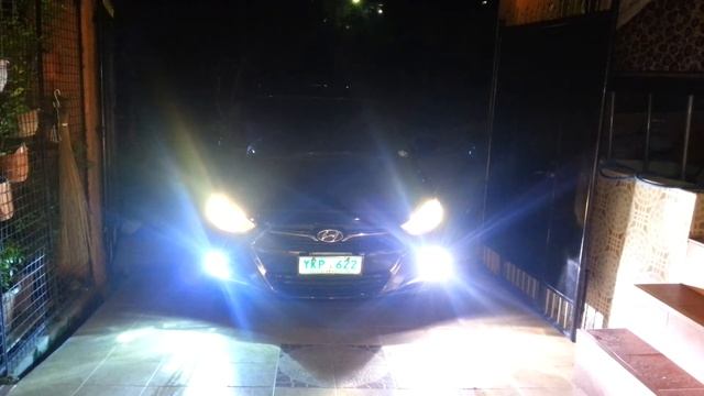 Hyundai Accent 2011 8000k HID fog lights/ all weather headlights installation