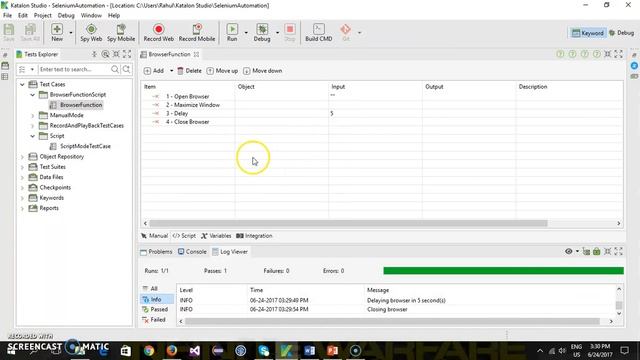 3. Katalon Studio || Part - 3 || Browser Function.