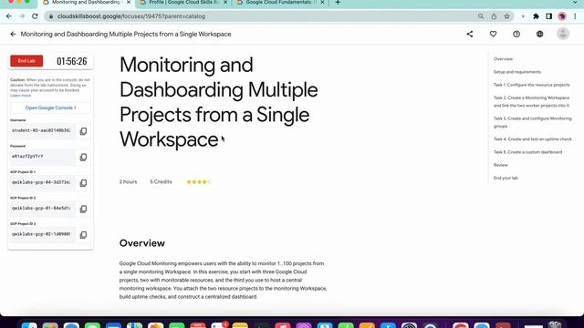 Monitoring and Dashboarding Multiple Projects from a Single Workspace || #qwiklabs || #coursera