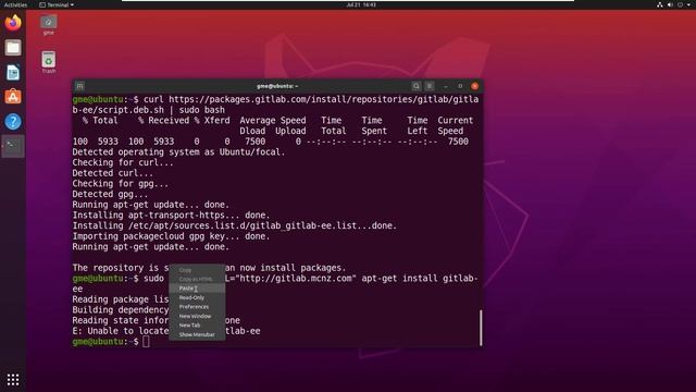 How to install GitLab on Ubuntu 20 without 'unable to locate package gitlab-ee gitlab-ce' errors