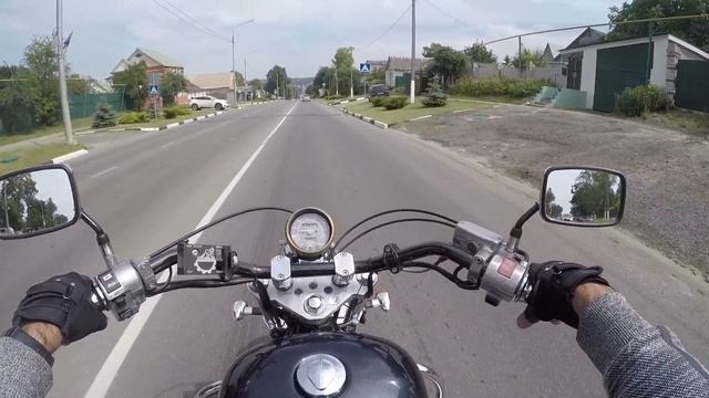 25 июня на Honda Steed 400 Russia village road. video gopro4.