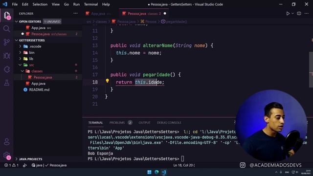Métodos Getters e Setters no Java (Get e Set) - Curso Java POO Aula #6