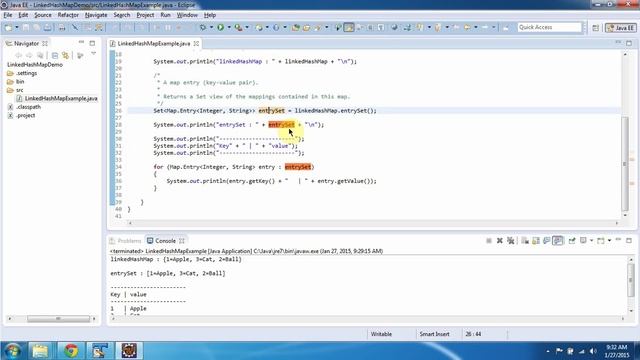 How to get all keys and values from the LinkedHashMap? | LinkedHashMap (EntrySet)