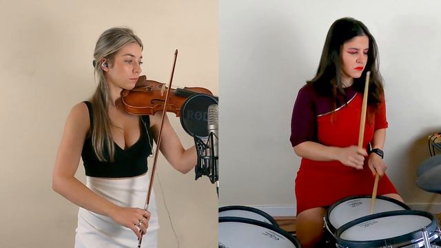 Carol Of The Bells - Violin and Drum Cover - Feat. Roksana Grobelna