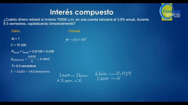 Monto en interes compuesto