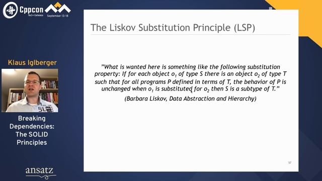 CppCon 2020 - Klaus Iglberger: Breaking Dependencies - The SOLID Principles