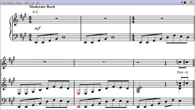 Oh, Pretty Woman by Roy Orbison - Piano Sheet Music:Teaser