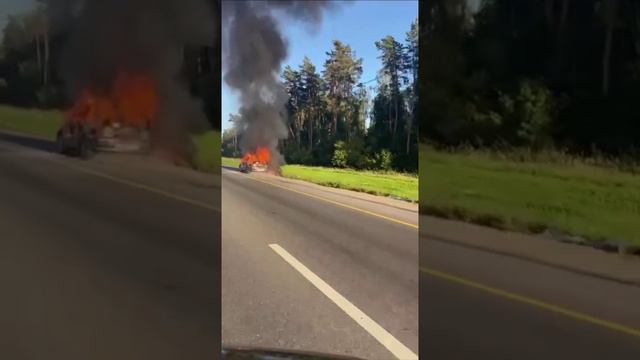 На трассе «Волга» утром сгорел автомобиль