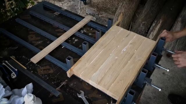 Мебельный щит из дуба - склейка брусков
