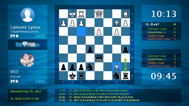 Chess Game Analysis: Lamont Lyons - VS1 : 0-1 (By ChessFriends.com)