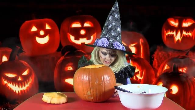 Хэллоуин 2016.  Ведьма делает тыкву.  Мастер класс.