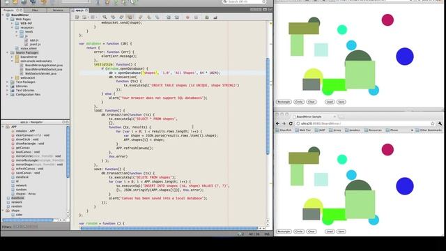 HTML5 2D, Client SQL and Web Sockets in Glassfish