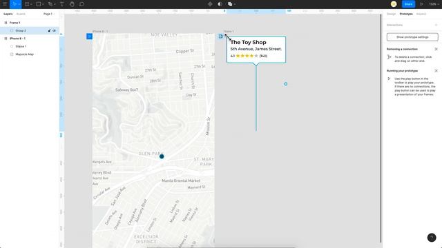 Creating Simple Maps/Street View Interaction Animation in Figma Using Overlays