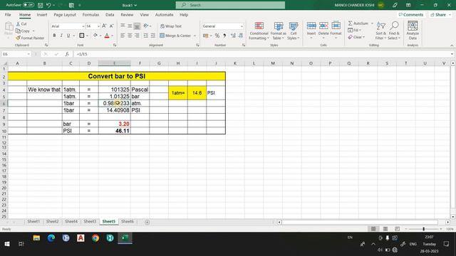 How to convert bar to psi  Convert bar to psi  Pressure units conversion  Core Engineering