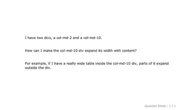 HTML : Expand bootstrap div width with content