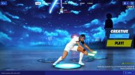 White and blue soccer skin dancing in lobby for Tiktoks!! ( INSANEE CUSTOM BACKGROUND!! )