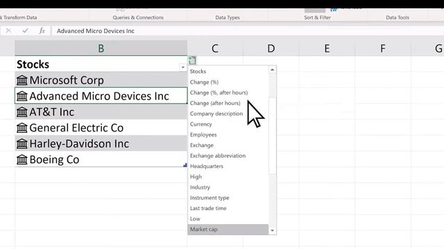 Excel New Data Types Corinne Hoisington