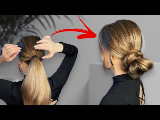 КРАСИВЫЙ ОБЪЕМНЫЙ ПУЧОК ЗА 5 МИН! ОЧЕНЬ ПРОСТОЙ СПОСОБ! Perfect easy 5 minutes messy bun ✨