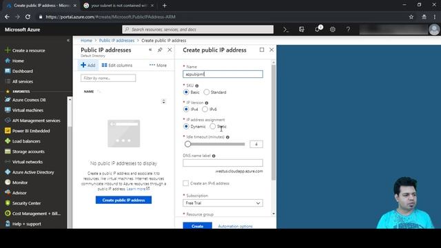 Create Public IP Microsoft Azure Virtual Network (Certification Topic)