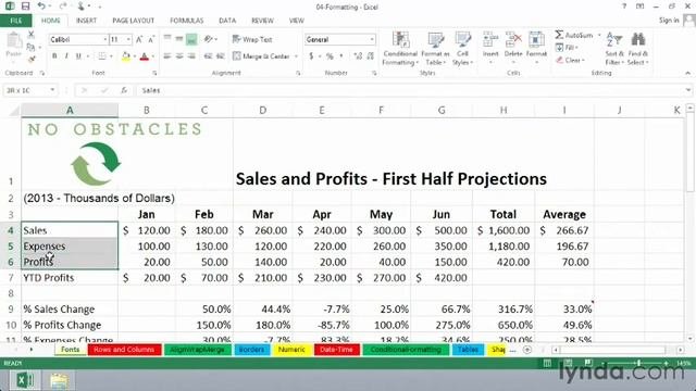 Excel Tutorials 2013   Fonts Excel Formulas and Functions