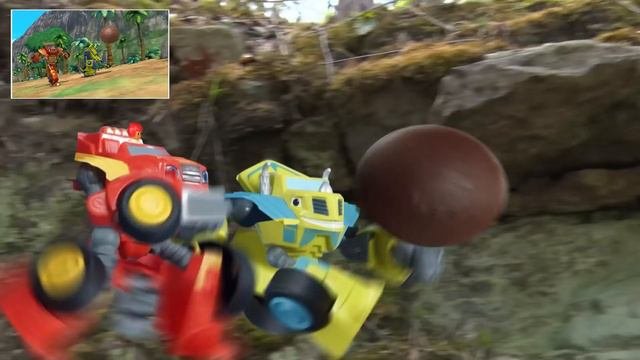 Robot Blaze Toy Rescues Baby T-Rex Dinos!  Blaze and the Monster Machines Toys  Toymation