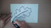 CÓMO DIBUJAR HOJA DE ROBLE / HOW TO DRAW OAK LEAF /COMMENT DESSINER UNE FEUILLE DE CHÊNE