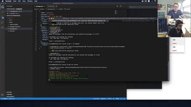 Backend and database setup - NodeJS/Express/MongoDB