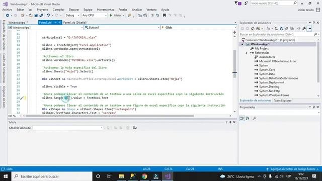 Enviar Datos De Formulario VB.NET A EXCEL (VISUAL STUDIO - Visual Basic .NET)