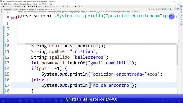 Metodos String indexOf lastIndexOf charAt startWith en JAVA PARTE 1/2