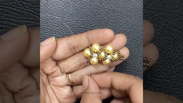 Classic Golden Pearl and Crystal Beaded Necklace. DIY Wedding Jewelry set/Beading Tutorial.