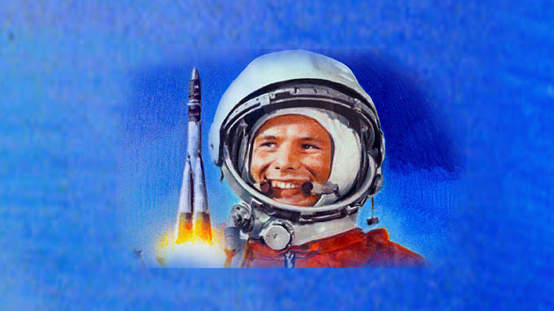 Портрет Юрия Гагарина на день космонавтики