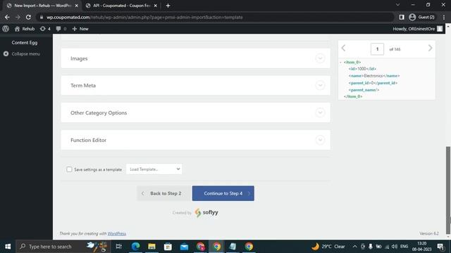 How to integrate coupomated api using wp all import plugin in Rehub Theme
