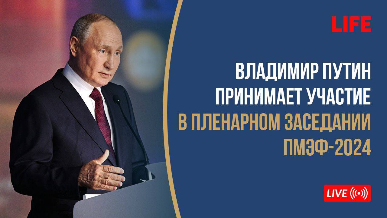 Владимир Путин принимает участие в пленарном заседании ПМЭФ