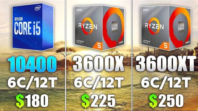 Ryzen 5 3600XT vs Ryzen 5 3600X vs i5 10400 Test in 9 Games