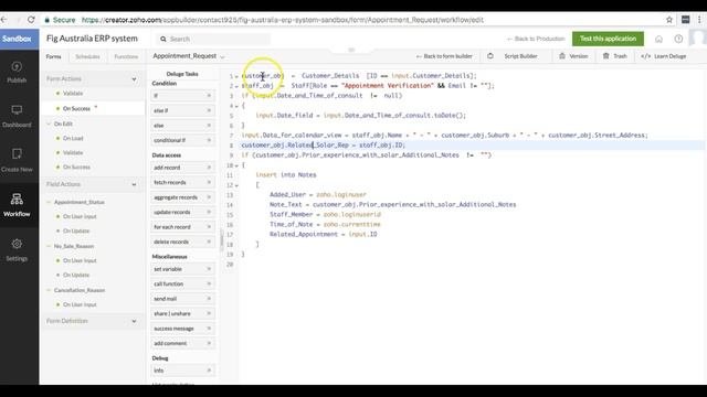 Updating records in Zoho Creator using Deluge script