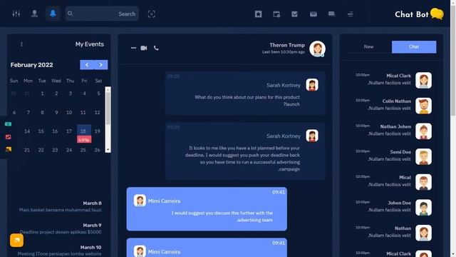 Chat bot Responsive Bootstrap 5 Admin Template with Dark RTL Theme