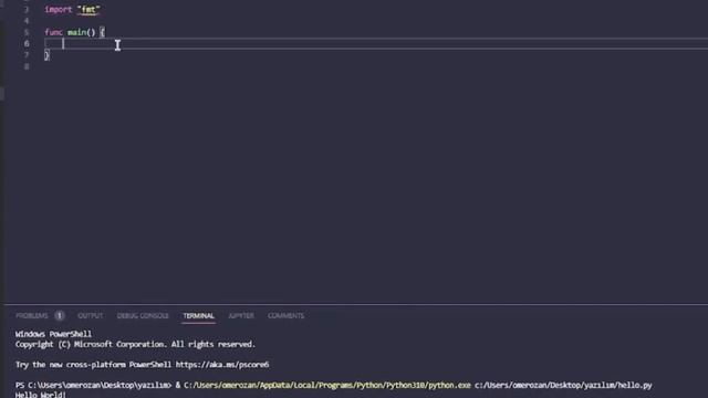 HOW TO PRİNT HELLO WORLD WİTH PYTHONGOLANG