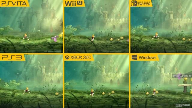 Rayman Legends (2013) PC vs PS3 vs PS Vita vs Xbox 360 vs Wii U vs Nintendo Switch