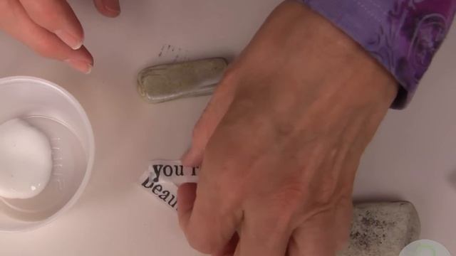 Decoupaged Word Rocks by Tiffany Windsor featuring Aleene's Matte Decoupage