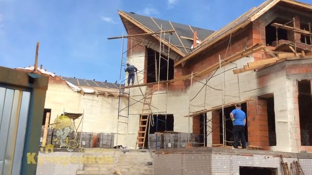 Фасад дома: Утепление кирпичных стен  дома снаружи ППУ