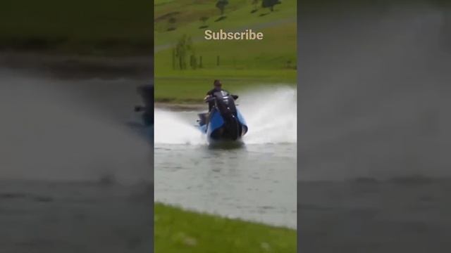 Motorcyclist on water