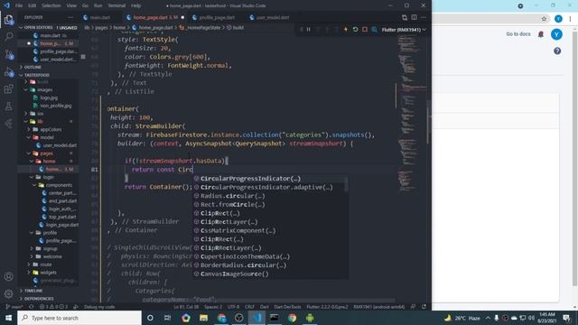 Flutter Tutorial for Beginners(Get Categories data into firebase 20)Tastee Food App With Admin Pane